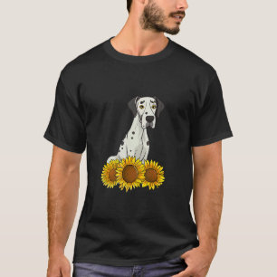 Camiseta Grande Cão Dogue de Bordéus Gráfico de Girassol pa