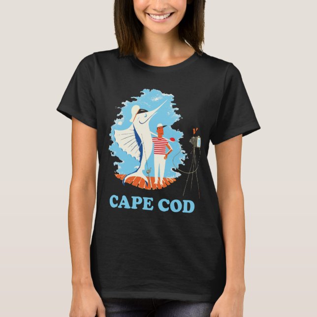 Camiseta Grande Captura do Cabo Cod Azul Viagem (Frente)