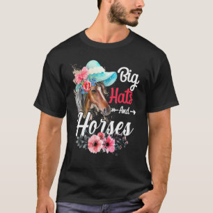 Camiseta Grande Chapéu Lindo Chapéu Dia da Corrida de Caval