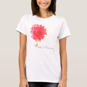 Camiseta Grande Chrysanthemum Vermelho Sempre Bloqueando Ca