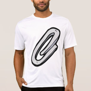 Camiseta Grande Clipe de Papel Prateado Material de Escritó