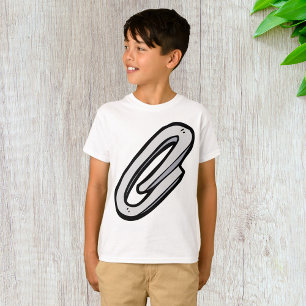 Camiseta Grande Clipe de Papel Prateado Material de Escritó