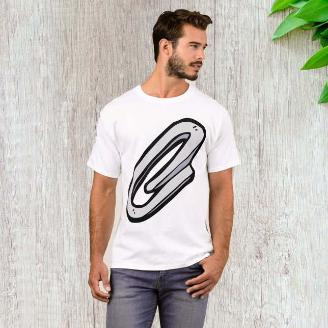 Camiseta Grande Clips de Papel Prateado Material de Escritó (Criador carregado)