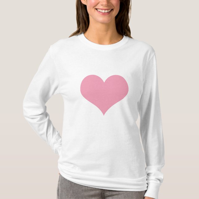 Camiseta Grande Coração de Amor Rosa (Frente)