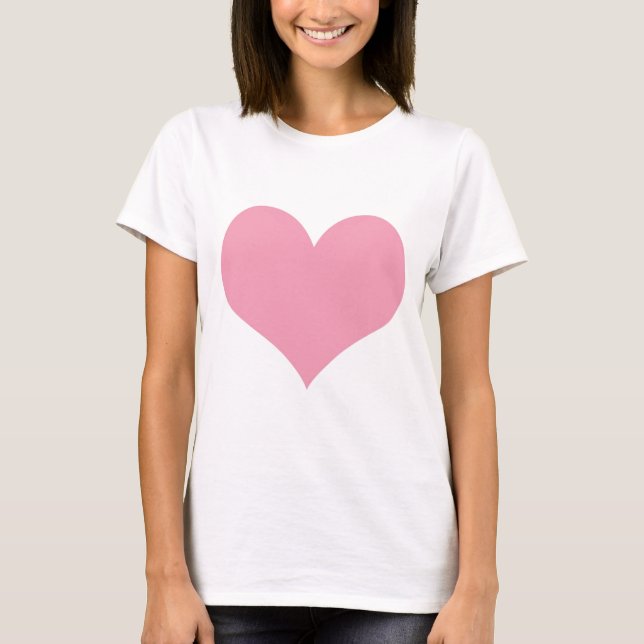 Camiseta Grande Coração de Amor Rosa (Frente)
