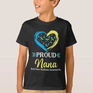 Camiseta Grande Coração Orgulhosa Nana Avó Mundo Abaixo Sín