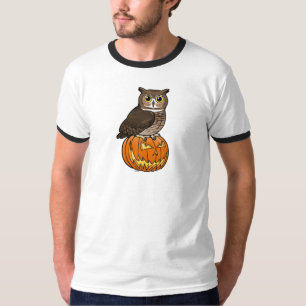 Camiseta Grande coruja Horned do Dia das Bruxas