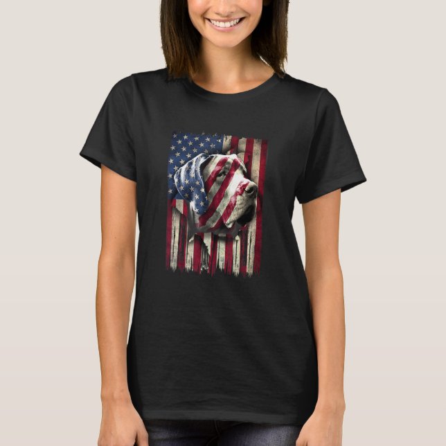Camiseta Grande Dane Americana Bandeira Usa (Frente)