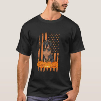 Camiseta Grande Dane Cão Americano Bandeira Patriótica Hall