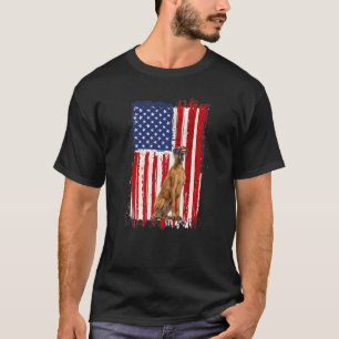 Camiseta Grande Dane Cão Americano Bandeira Patriótica Inde