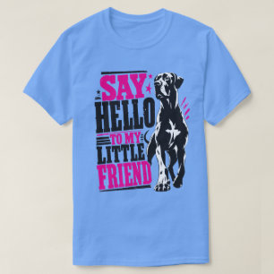 Camiseta Grande Dane divertido versão rosa azul
