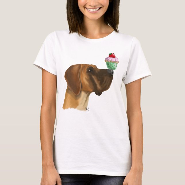Camiseta Grande Dane e Cupcake (Frente)