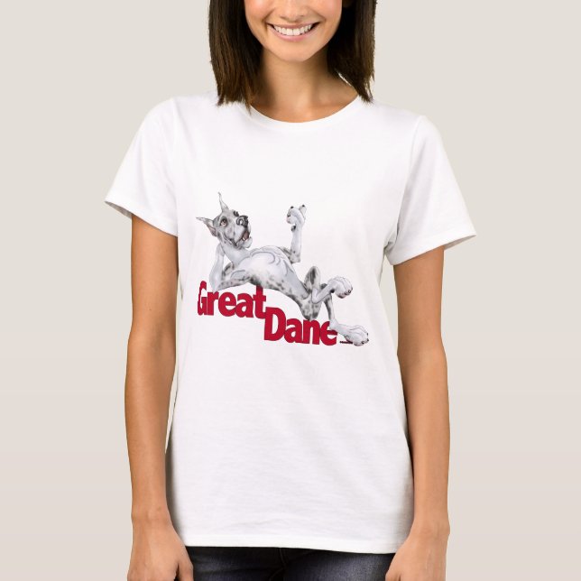 Camiseta Grande Dane Laid De Volta MerleB (Frente)