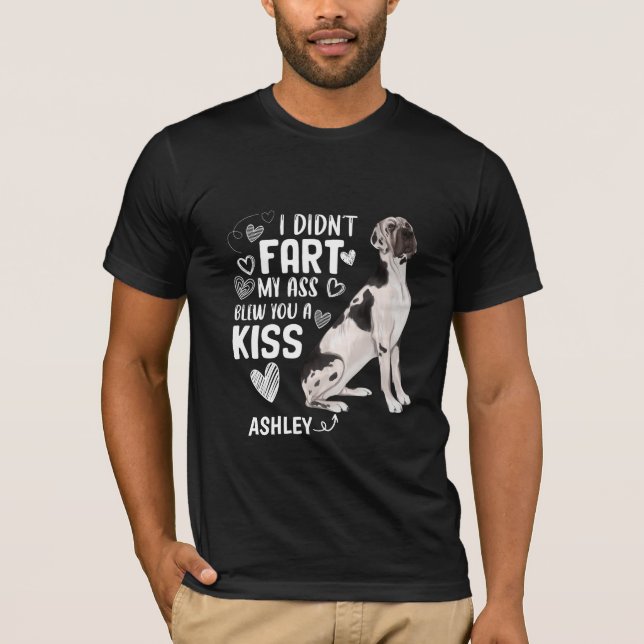 Camiseta Grande Dane Não Fart Beijo Cão (Frente)
