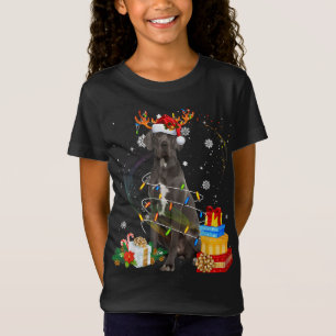 Camiseta Grande Dane Reindee Natal Luzes Engraçadas Cachorr