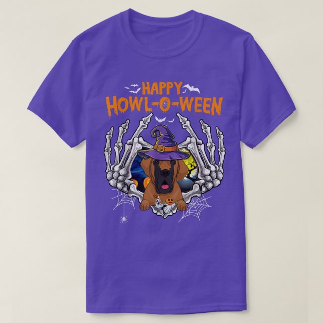 Camiseta Grande Dane Skeleton Heart Happy Howleen Costume  (Frente do Design)