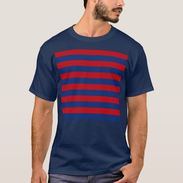 Camiseta Grande Decoração Horizontal de Stripes Modernas Vi (Frente)