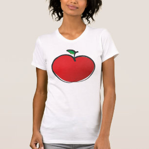 Camiseta Grande Desenho de Maçã Vermelha