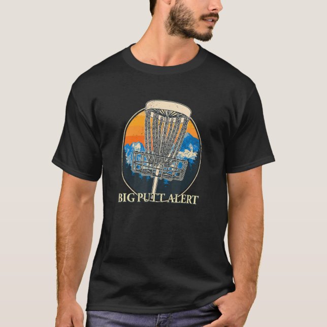 Camiseta Grande Disco de Alerta Golf Pun Golfer Esportes de (Frente)