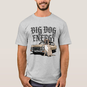 Camiseta Grande Energia de Cão Mastim com Carro Clássico