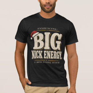 Camiseta Grande Energia Nick Divertida Tipografia Natalina