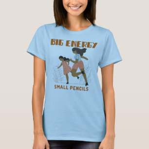 Camiseta Grande Energia Pequenos Lápis Sala de Aula Profess