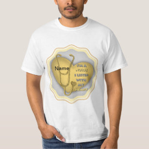Camiseta Grande enfermeira de coração amarela