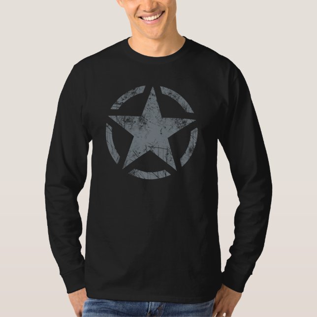 Camiseta Grande estilo afligido da estrela Grunge (Frente)
