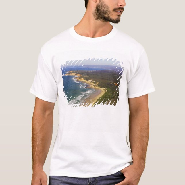 Camiseta Grande Estrada Oceânica e Farol Split Point, (Frente)