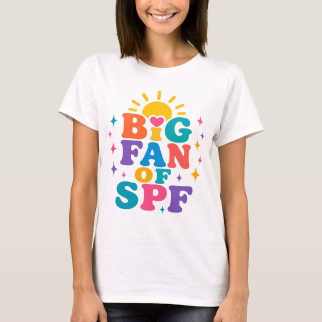 Camiseta Grande fã de proteção solar SPF no verão (Frente)