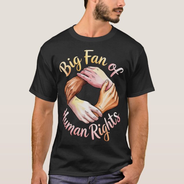 Camiseta Grande Fã do Apoio à Imigração pelos Direitos Huma (Frente)