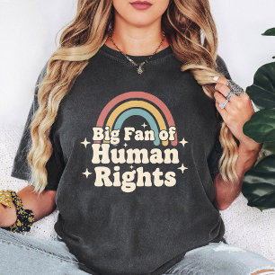 Camiseta Grande Fã dos Direitos Humanos Design Retro Arco-í