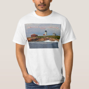 Camiseta Grande farol da ilha do pato, t-shirt de Maine
