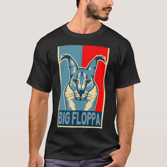 Camiseta Grande Floppa Meme Gato Caracal Gato Retrovintado (Frente)