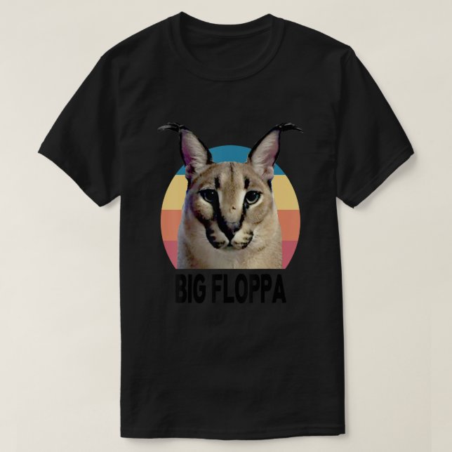 Camiseta Grande Floppa Memória Gato Caracal Gato Retroativo