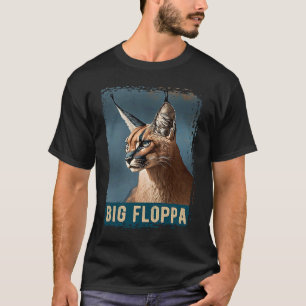 Camiseta Grande Floppa Para Crianças Meme Gato Caracal Fofo