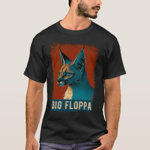 Camiseta Grande Floppa Para Crianças Meme Gato Caracal Fofo