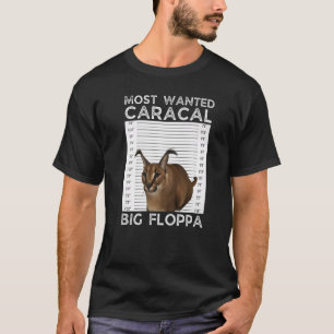 Camiseta Grande Floppa Procurado Meme de Gato Caracal