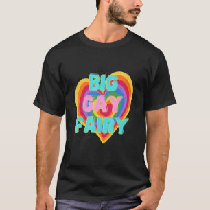 Camiseta Grande Gay Fada Lgbtq Orgulho Ally Bandeira Arco-Í