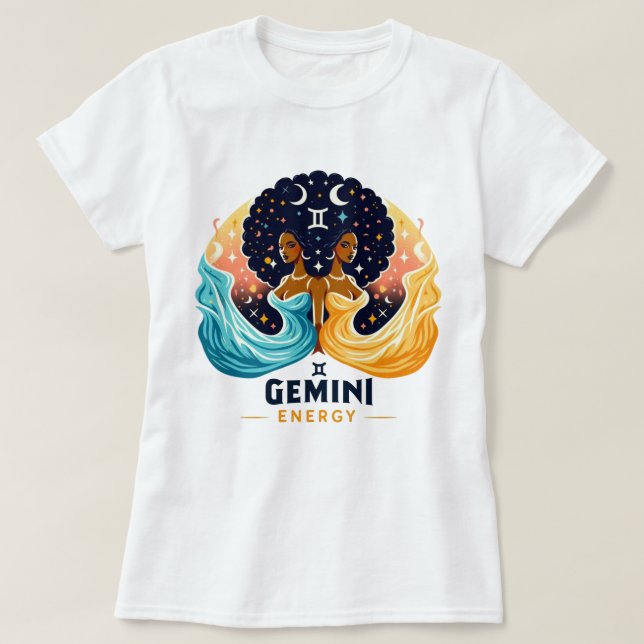 Camiseta Grande Gemini Energia Depois do Aniversário (Frente do Design)