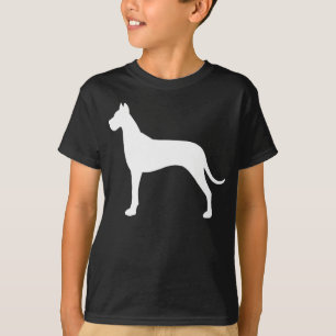 Camiseta Grande gráfico da silhueta branca do cão de grea