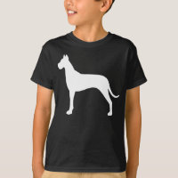 Grande gráfico da silhueta branca do cão de great