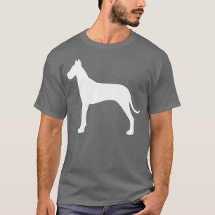 Camiseta Grande gráfico da silhueta branca do cão de great