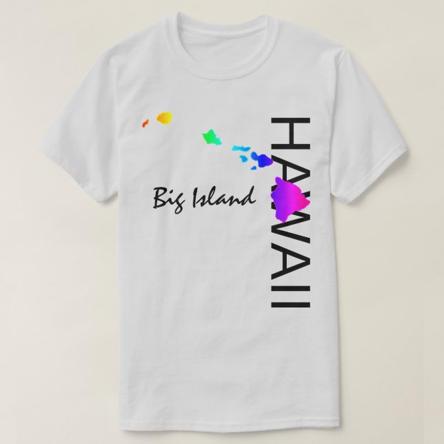 CAMISETA GRANDE ILHA - ILHAS HAWAII NEON RAINBOW (Frente do Design)