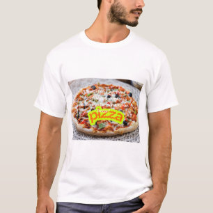 Camiseta Grande Imagem de Pizza - Ilustração de Comida Deli