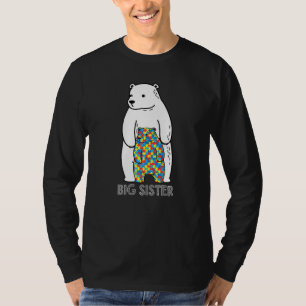 Camiseta Grande Irmã Ursa Autismo Consciência