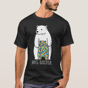 Camiseta Grande Irmã Ursa Autismo Consciência