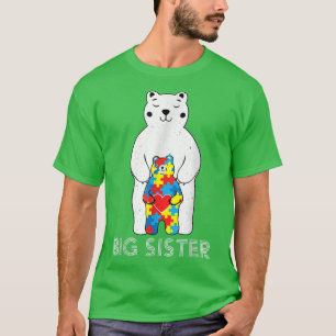 Camiseta Grande Irmã Ursa Autismo Consciência