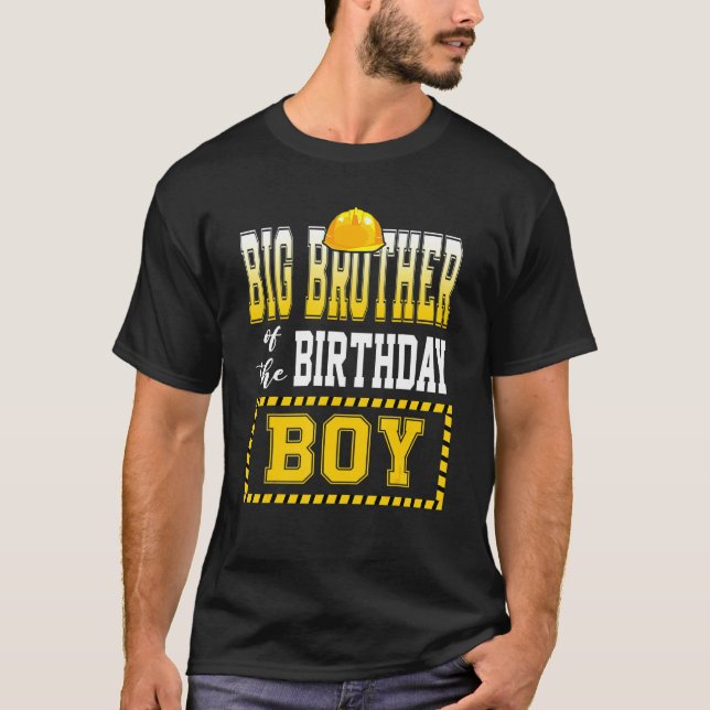 Camiseta Grande Irmão Da Construção Do Garoto De Aniversári (Frente)