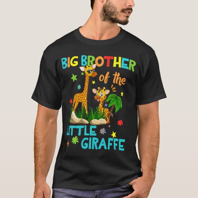 Camiseta Grande Irmão Da Família De Namorados De Girafa (Frente)